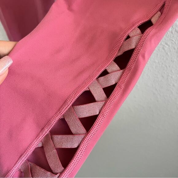 Victoria Sport Victoria's Secret Tight Pink Strappy Faded Pink Small - Picture 3 of 6